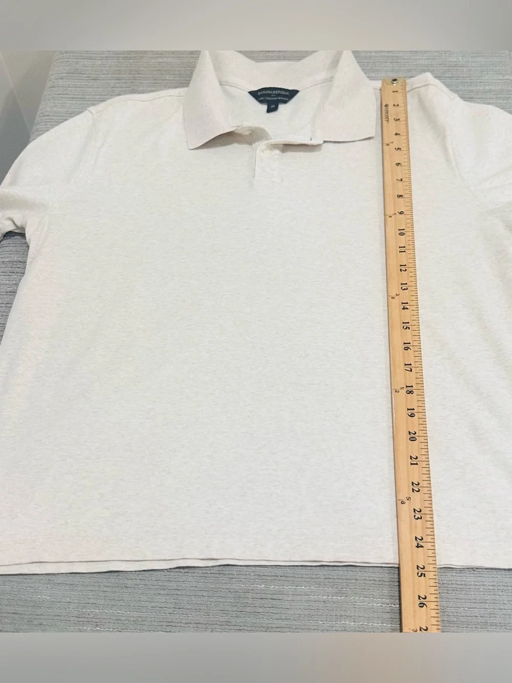 Banana Republic Luxe Touch Performance Polo Shirt Men's Size M Off White Cream